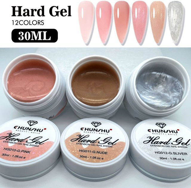 CHUNSHU Pink Sparkling Builder Extension Gel, 30 ml, Silber Glitzer - Bild 1