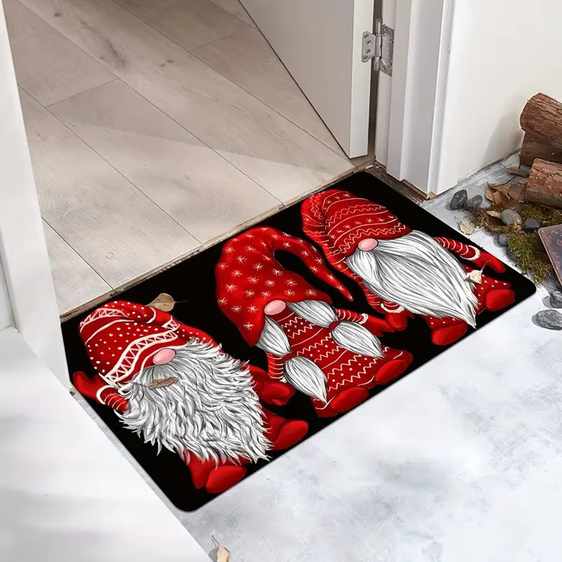 VIKAMA Weihnachten Drei Zwerg Teppich, rutschfest und wasserabsorbierend, mehrfarbig, B/T: 60 x 40 cm - Bild 2