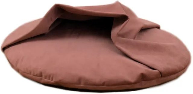 Rohrschneider Liegekissen Iglu für Haustiere mit integrierter Höhle aus Samt in Rose - Bild 2