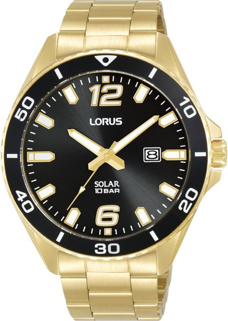 Lorus Armbanduhr Solar, Edelstahl, Schwarz, 43 mm, Herren - Bild 1