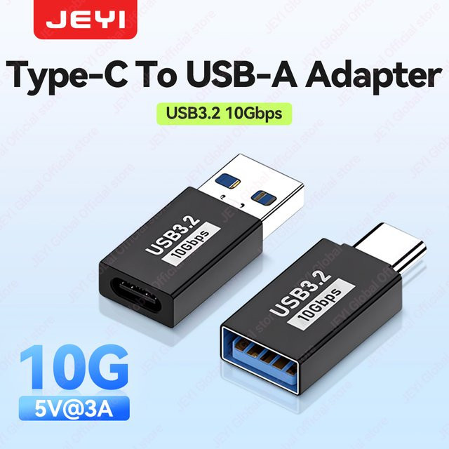 JEYI 5er Set USB-A auf USB-C Verlängerungsadapter, USB 3.2 10 Gbit/s OTG-Converter in Schwarz - Bild 1