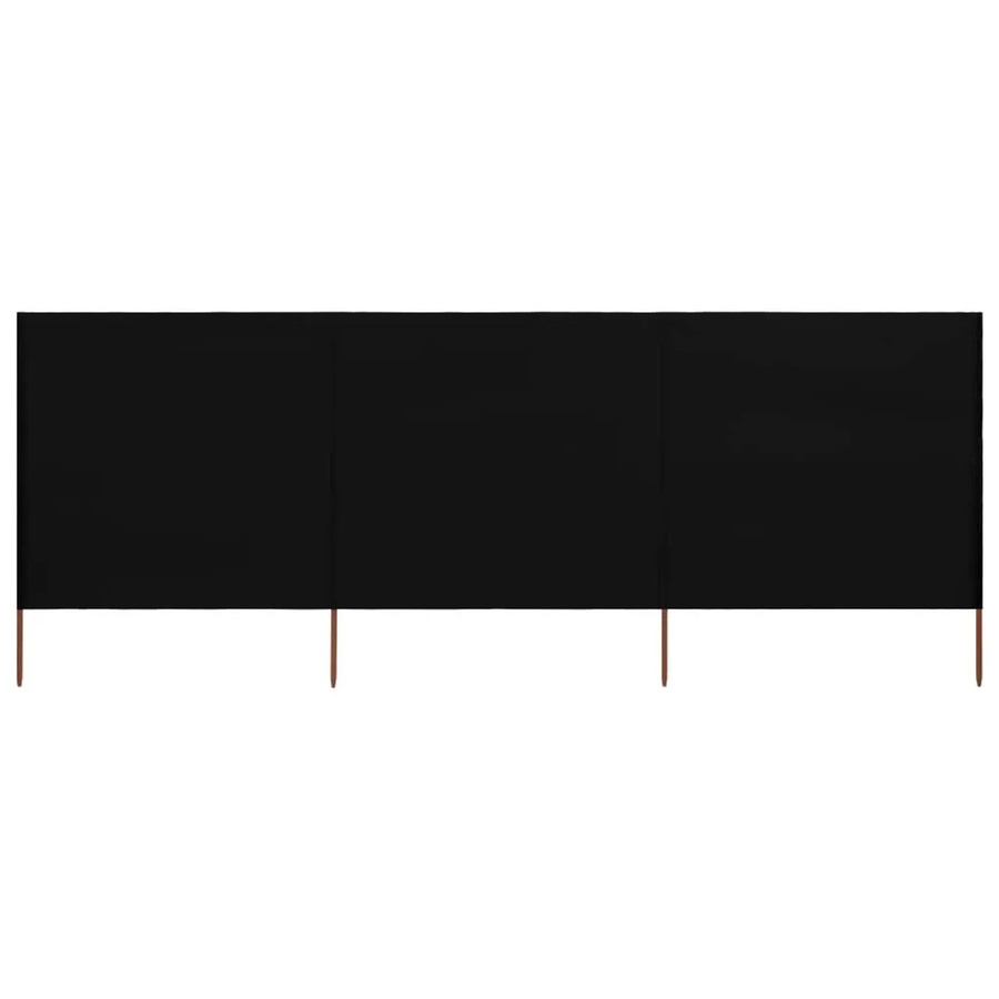 vidaXL 3-teiliges Windschutzgewebe Schwarz B: 400 cm, H: 120 cm - Bild 2