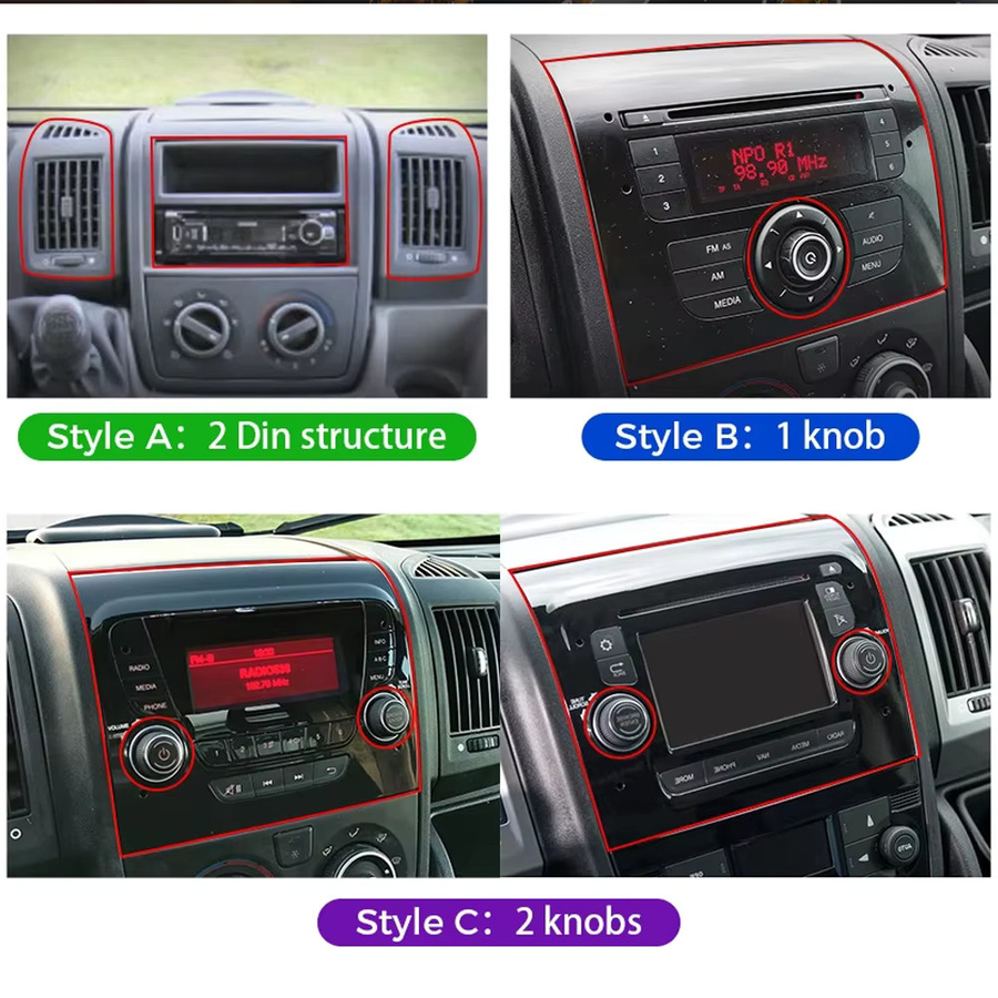 TIEYEZ Android 16 Autoradio mit Carplay und 4G Multimedia-Funktion für Fiat Ducato 2005-2023, Citroen Jumper und Peugeot Boxer 2011-2015, 2 DIN, Schwarz - Bild 2