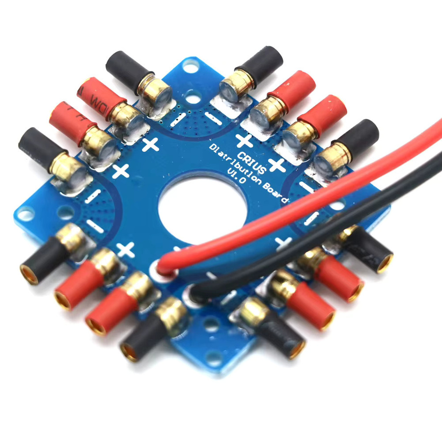 U-Angel-1988 ESC-Verteilerplatine in Blau mit XT60-Steckern und 3,5-mm-Bananen-Bullet-Anschlüssen für Quadcopter und FPV Multicopter - Bild 3