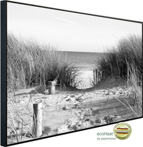 papermoon EcoHeat Infrarotheizung Strand in Schwarz und Weiss mit Matt-Effekt, App-Steuerung und Überhitzungsschutz - Bild 1