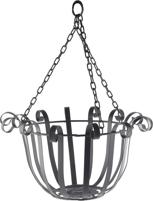 GoolRC Wandbehang aus Eisen und Jute als hängender Blumenkorb in Schwarz im Boho-Stil - Bild 1