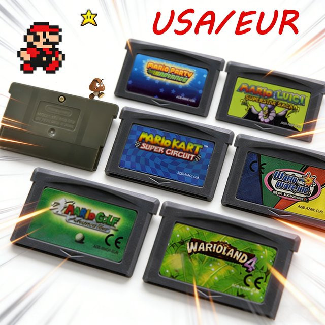 Bandai Retro GBA-Spielkassette für 32-Bit-Videospielkonsolen Super Advance Bros Kart Racing Spiel - Bild 1
