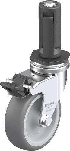 Blickle Lenkrolle LRA-TPA 75G-FI-ER03 mit Feststeller in Grau und Silber, Rad-Durchmesser: 75 mm, Tragfähigkeit: 75 kg - Bild 1