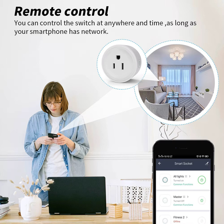 Cozylife Smart-Steckdose in US-Qualität mit WiFi-Fernbedienung und Alexa-Sprachsteuerung, Weiß - Bild 2