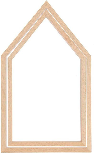 Rico Design Dekorahmen Haus aus Buchenholz im Hochformat, Breite: 16 cm, Höhe: 27 cm - Bild 1