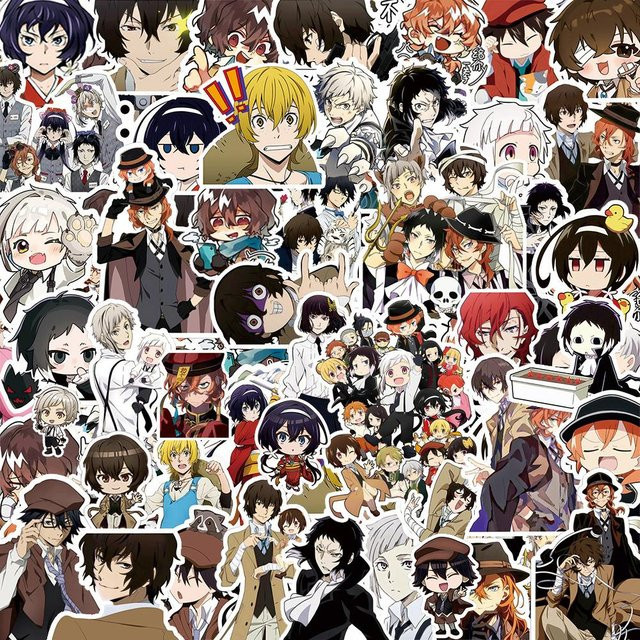 82 Stück Bungo Stray Dogs Anime Graffiti Aufkleber Set von Binchi Outdoor Product in Mehrfarbig für Laptop, Handy und Gepäck - Bild 1