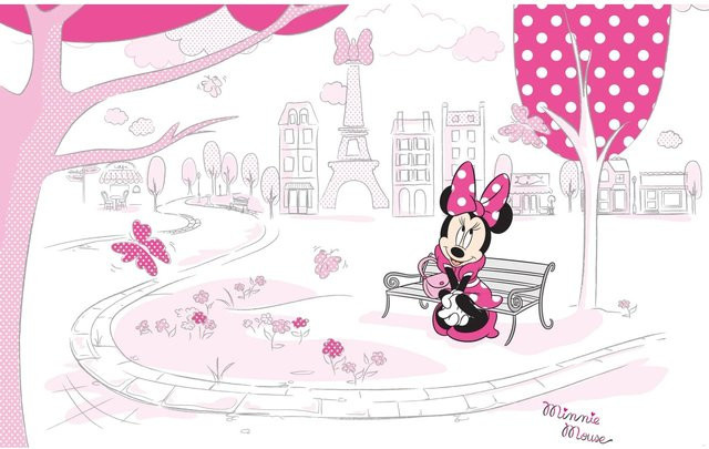 Komar Fototapete Vlies Minnie in Paris B: 400 cm, H: 250 cm - Bild 1