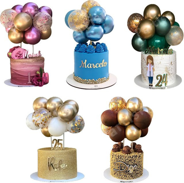 10 Stück Metall Ballon Kuchen Topper in Wolkenform für Geburtstag, Hochzeit und Party Dekoration, Durchmesser: 12,7 cm - Bild 1