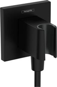 Hansgrohe Wandanschluss Fixfit E eckig mit Brausehalter, matt-schwarz - Bild 1