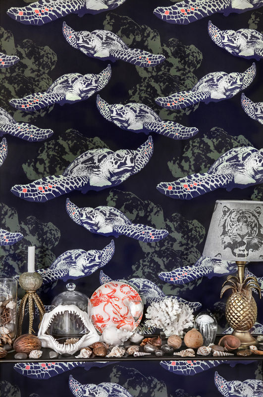 Studio Lisa Bengtsson Tapete Cloudy in Blau mit Tiermotiv im skandinavischen Design - Bild 2