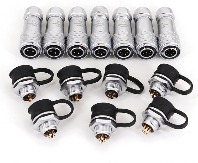 Weipu SF12 Push-Pull Aviation Stecker IP67 wasserdichter Metall-Kabelstecker in Silber - Bild 1
