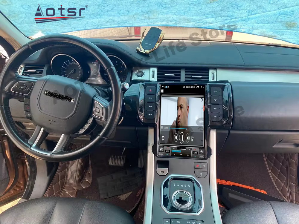 Aotsr Android 14 Autoradio mit 12,1 Zoll Display und GPS-Navigation für Range Rover Evoque 2014-2018 in Schwarz - Bild 3