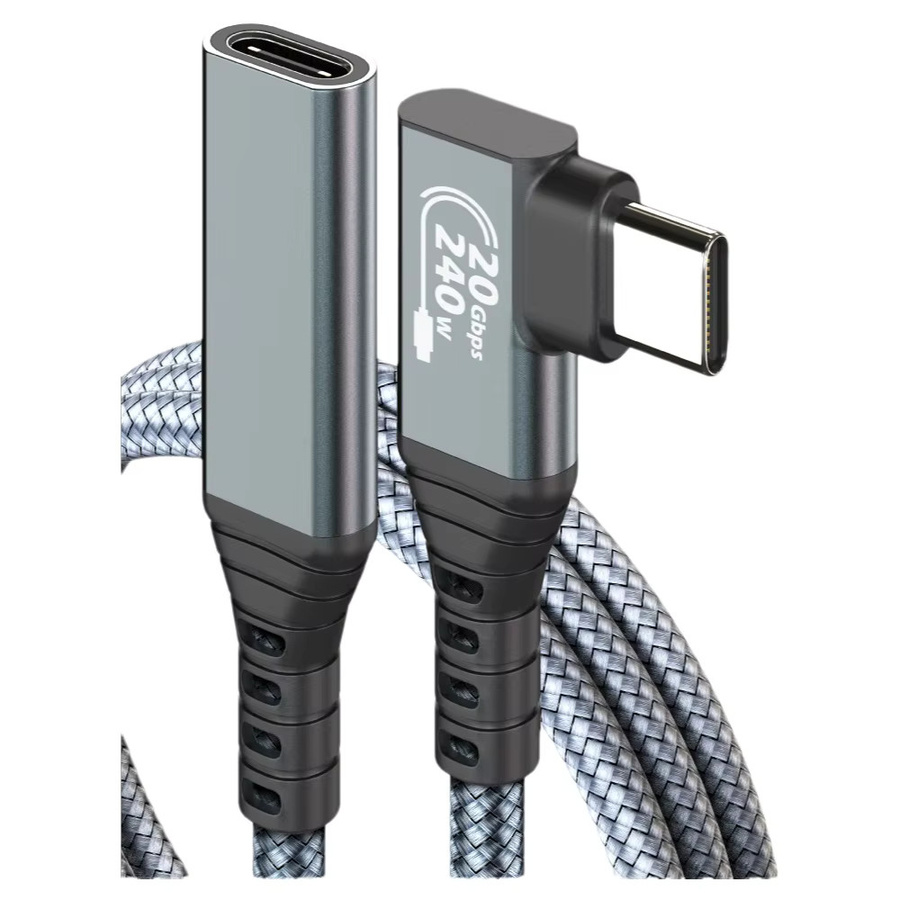 USB 3.2 Verlängerungskabel USB-C 240W 20 Gbps Hochgeschwindigkeits-Datenkabel Grau - Bild 7