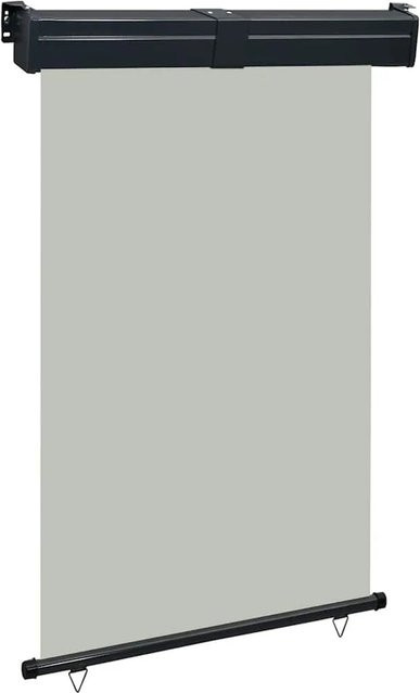 Furnicato Balkon-Seitenmarkise aus Polyester in Grau, B: 125 cm, H: 250 cm - Bild 1