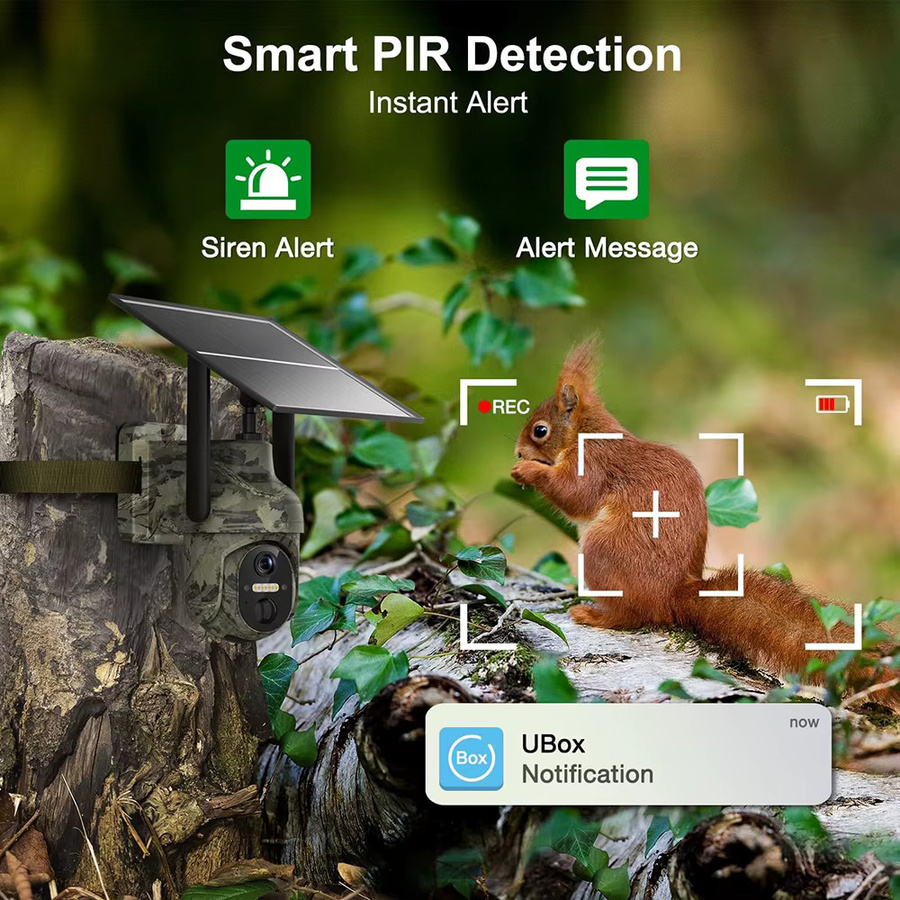 REHENTINT Solar Wildlife Kamera mit 2K 3MP Auflösung, 4G LTE Sim Karte, Bewegungserkennung und Nachtsicht, Multicolor - Bild 5