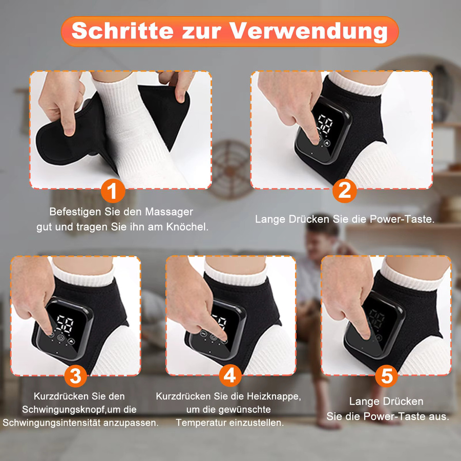 Jitesy Fußvibrationsgerät mit Wärmekompresse, 2 Stück, Unisex - Bild 4