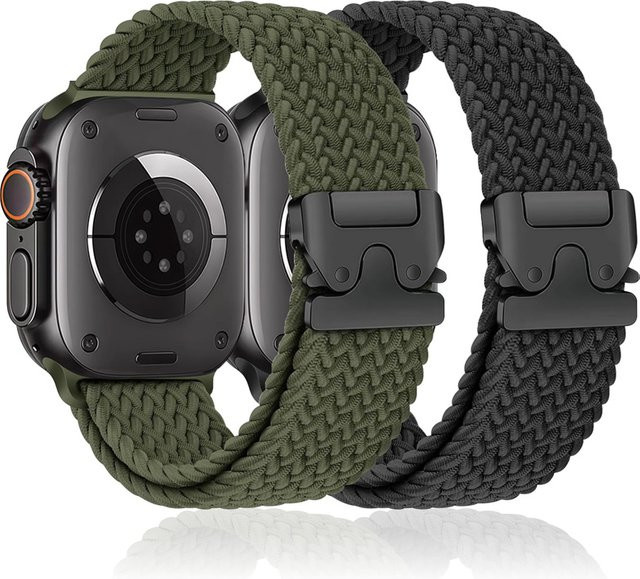 NEY Uhrenarmband Textil/NATO, geflochten, Schwarz, Unisex - Bild 1