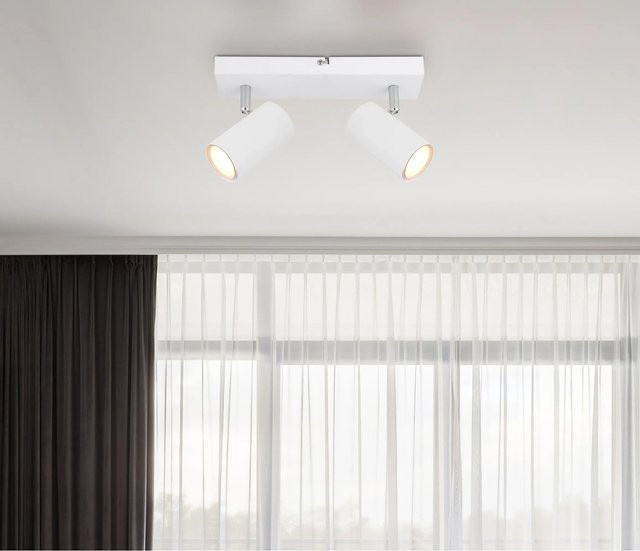 Globo Wand- und Deckenspot Robby 2-flammig Weiß B/T/H: 26,0 x 6,0 x 12,0 cm - Bild 1