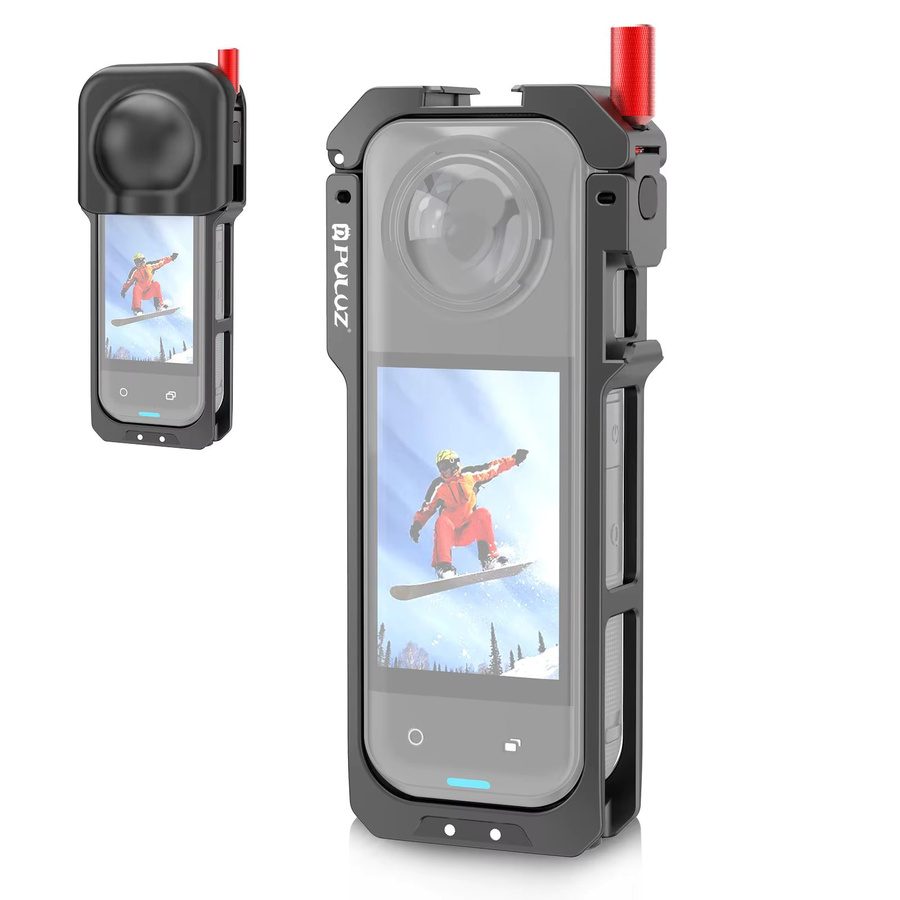 PULUZ Rahmenkäfig für Insta360 X5 Schutzrahmen Gehäuse mit Kaltschuhhalterung in Schwarz - Bild 2