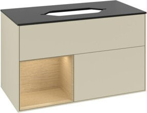 V&B Waschtischunterschrank Finion in Silbergrau Lack, Breite: 100 cm, Tiefe: 60,3 cm - Bild 1