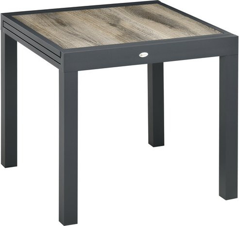 Outsunny Gartentisch aus Aluminium und Kunststoff mit ausziehbarer Tischplatte, Beige/Grau, B/T/H: 160 x 80 x 75 cm - Bild 5