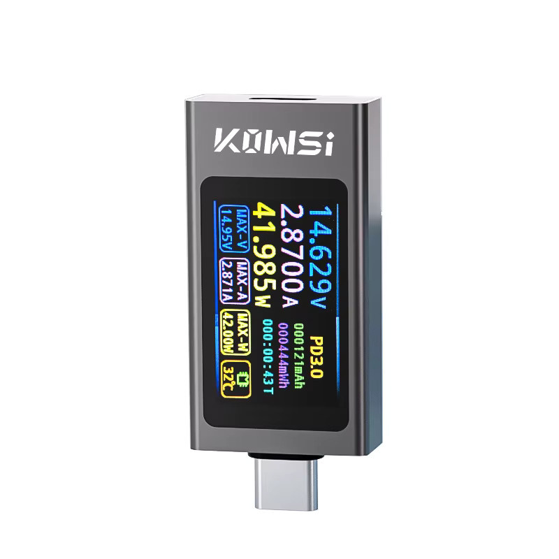 KWS-X1 USB-C Tester Voltmeter und Amperemeter zur Messung von Spannung, Stromstärke, Kapazität und Welligkeit für Schnellladeprotokolle (4V-30V, 12A) - Bild 4