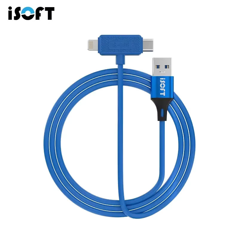 Isoft is-006 Dual-Interface Datenwiederherstellungskabel für iPhone mit USB-C und Lightning zur Bildschirmreparatur und DFU-Modus Übertragung in Lila - Bild 2