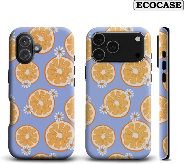 Potdemiel Handyhülle Orange Slice & Daisy für iPhone 17 16 15 14 13 12 11 Pro Max Plus mit doppelschichtiger Rückseite in Multicolour - Bild 1