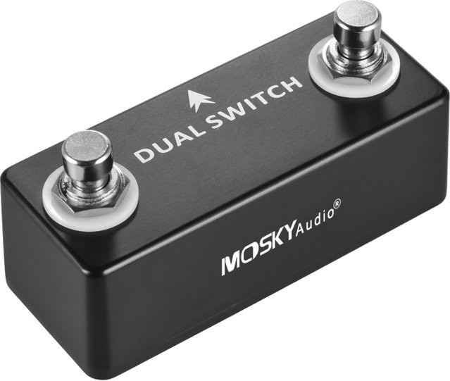 Oskyaudio Doppel-Scraper-Halter mit Drehpedal aus Vollmetall in Schwarz für Musikinstrumente - Bild 1