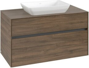 V&B Waschtischunterschrank Collaro in Arizona Oak mit mittigem Waschtisch, B/H/T: 100 x 54,8 x 50 cm - Bild 1