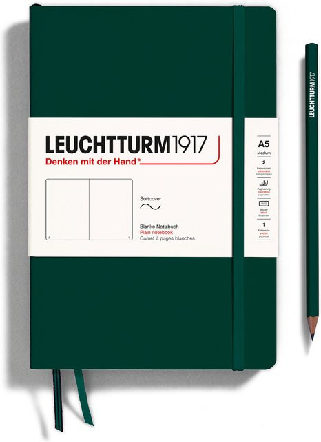 LEUCHTTURM1917 Notizbuch Medium A5 blanko Softcover Forest Green - Bild 1