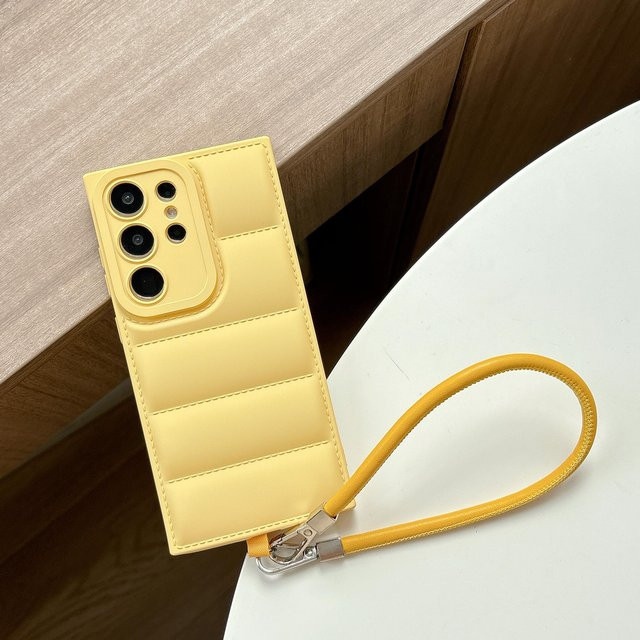 Luxus Handgelenkband Lanyard Schutzhülle für Samsung Galaxy S25 S24 S23 S22 S21 Plus FE Ultra A56 A36 A35 A55 in Gelb - Bild 1