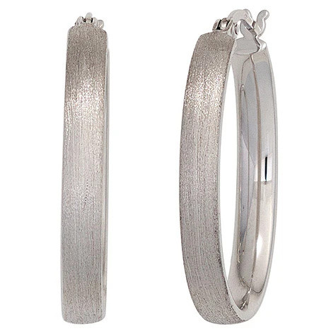 Colfem Creolen oval, 925 Silber, mattiert, Unisex - Bild 1