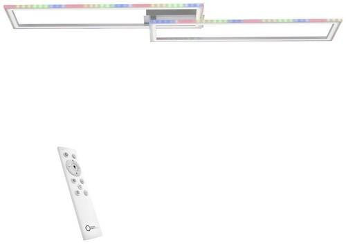 Just Light FELIX60 LED-Deckenleuchte 14635-55, RGBW, dimmbar mit Fernbedienung, Stahlfarbig und Weiß, B/H/T: 121 x 6,4 x 72 cm - Bild 1