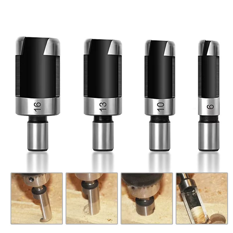 XCAN 8-teiliges Holzstopfen-Schneider-Bohrer-Set mit rundem Schaft, Klaue und konischem Bohrer für die Holzbearbeitung, Durchmesser: 6 mm, 10 mm, 13 mm, 16 mm - Bild 6