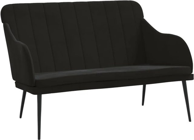 vidaXL Sitzbank aus Samt in Schwarz, B/T/H: 110 x 76 x 80 cm - Bild 1
