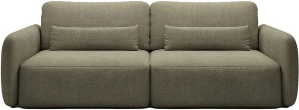 Schlafsofa Vopoza in Grün mit Armlehnen und Schlaffunktion aus Strukturstoff, Breite: 238 cm