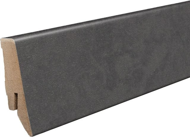 Kronoflooring Sockelleiste K58C Black Pietra Marble mit Kabelkanal aus MDF, Farbe: Black, Länge: 260 cm, Höhe: 1,8 cm, Breite: 5,8 cm - Bild 1