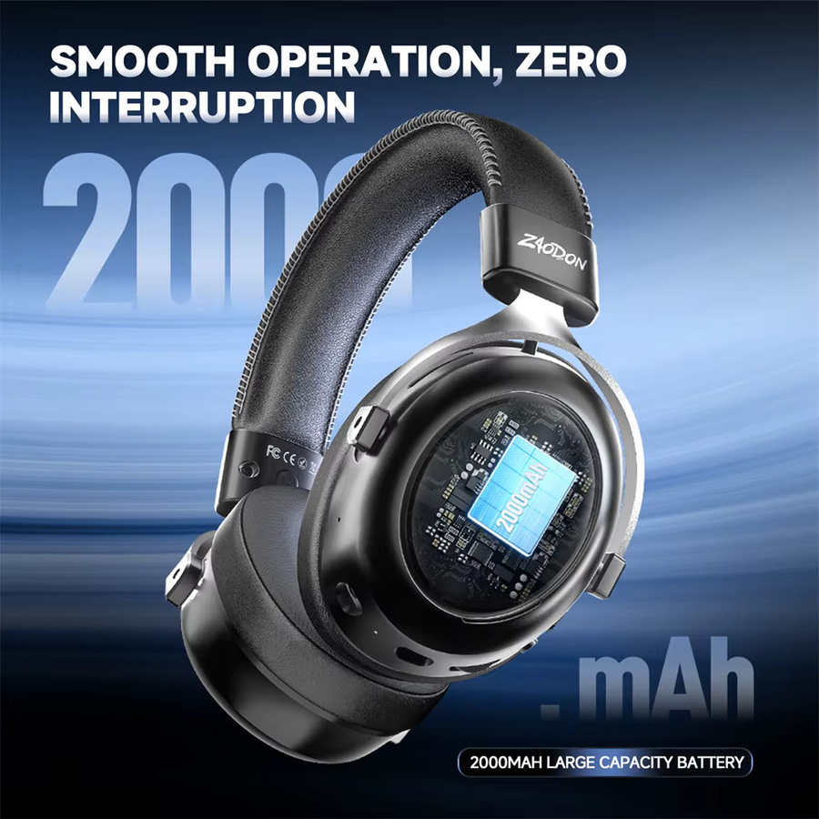 HAAYOT Kabelloser Gaming-Kopfhörer mit Bluetooth 6.0, 53-mm-Titan-Treiber, 7.1 Virtual Surround Sound und 15 ms Zero-Latency in Schwarz für PC, PS5 und Mobile - Bild 3