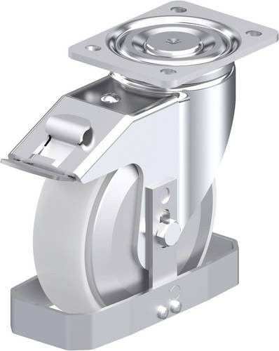 Blickle Stahlblech-Lenkrolle LH-PO 175K-FI-FA-FS in Grau-Weiß mit 175 mm Rad-Durchmesser und 500 kg Tragfähigkeit - Bild 1