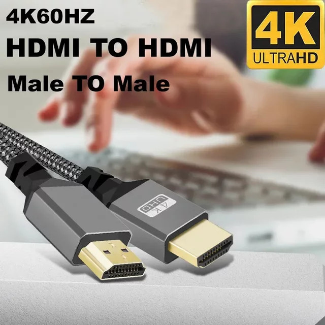 BSN HDMI-Verlängerungskabel mit Nylon-Geflecht, 4K@60Hz V2.0, Schwarz - Bild 1