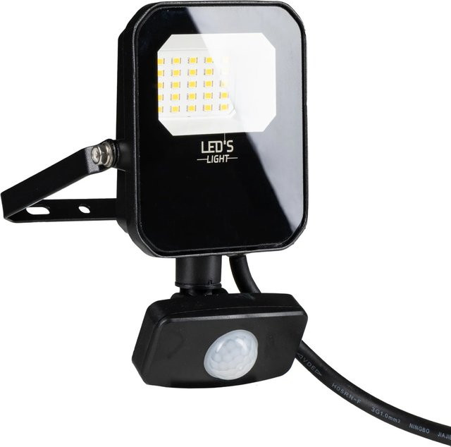 LED's,ight LED Wandstrahler Schwarz mit Bewegungssensor, 20W, 2800lm, 4000K, IP65, IK05 - Bild 1