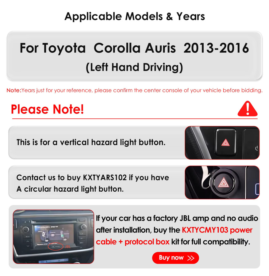 OSSURET Autoradio für Toyota Corolla Auris 2013–2016 mit Android 14, Snapdragon 6115 Multimedia-Player, CarPlay, GPS und 360 Grad Kamera, Schwarz - Bild 2