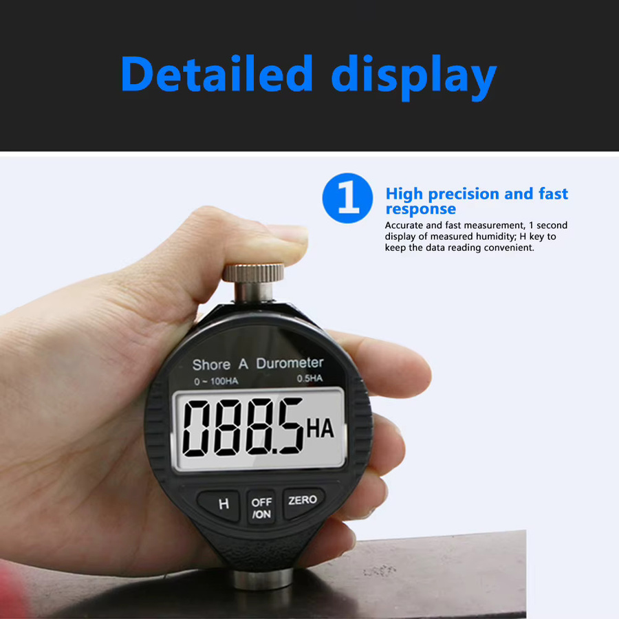 Gaqqee Elektronisches Digitales Shore Durometer Härteprüfgerät Typ A/D/C in Schwarz für Gummi und Kunststoff - Bild 4