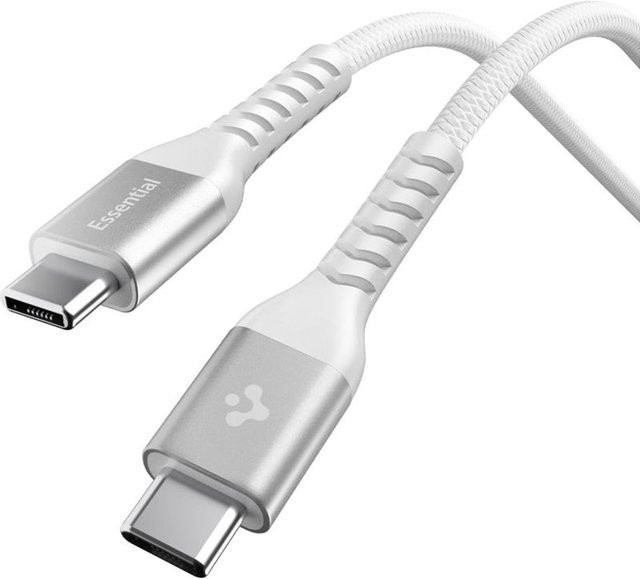 Spigen USB-C auf USB-C Daten- und Ladekabel EB10010CCA, 100W, Weiß, 1m - Bild 1